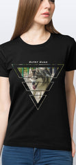 Husky Hugo Triangle Graphic Design 2 Short Sleeve Black T-Shirt 2021 (Women's)